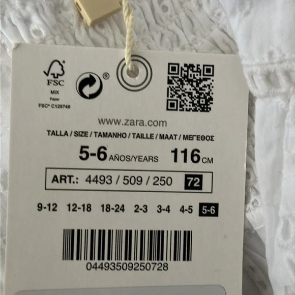 ZARA Kids | White | SCHIFFLI EMBROIDERED JUMPSUIT - Picture 6 of 6